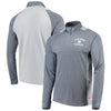 New York Yankees Stitches Raglan Sleeve Quarter-Zip Pullover Jacket - Heathered Navy/Gray