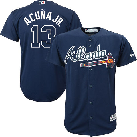 Ronald Acuña Jr. Atlanta Braves Majestic Youth Alternate Official Cool Base Player Jersey