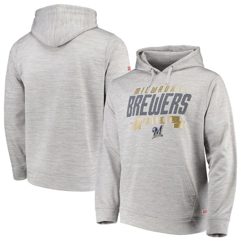 Milwaukee Brewers Stitches Poly Pullover Hoodie - Heathered Gray