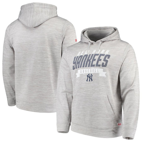 New York Yankees Stitches Poly Pullover Hoodie - Heathered Gray