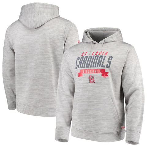 St. Louis Cardinals Stitches Poly Pullover Hoodie - Heathered Gray