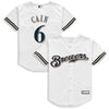 Lorenzo Cain Milwaukee Brewers Majestic Youth Home Cool Base Replica Player Jersey