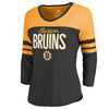 Boston Bruins   Women's Showtime Tri-Blend V-Neck 3/4-Sleeve T-Shirt