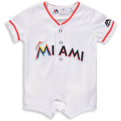 Miami Marlins Majestic Newborn & Infant Cool Base Romper Jersey
