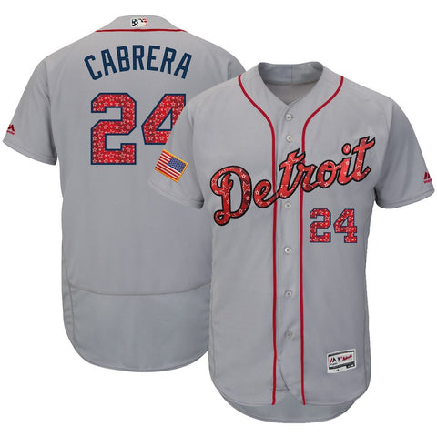 Miguel Cabrera Detroit Tigers Majestic 2018 Stars & Stripes Flex Base Player Jersey