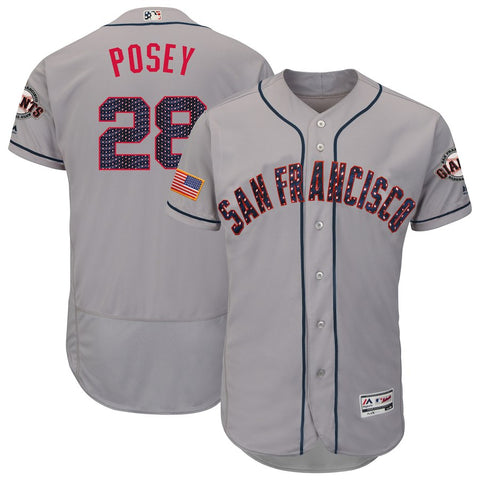 Buster Posey San Francisco Giants Majestic 2018 Stars & Stripes Flex Base Player Jersey
