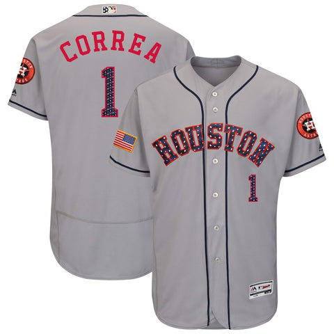 Carlos Correa Houston Astros Majestic 2018 Stars & Stripes Flex Base Player Jersey