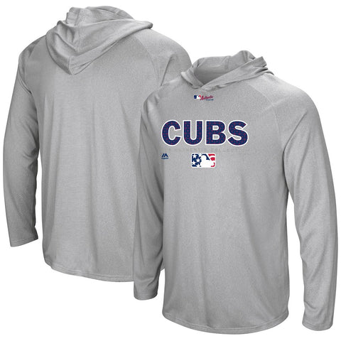 Chicago Cubs Majestic 2018 Stars & Stripes Authentic Ultra-Light Pullover Hoodie