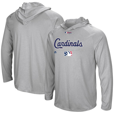 St. Louis Cardinals Majestic 2018 Stars & Stripes Authentic Ultra-Light Pullover Hoodie
