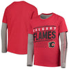 Calgary Flames Youth Binary 2-In-1 Long Sleeve/Short Sleeve T-Shirt Set