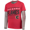 Calgary Flames Youth Binary 2-In-1 Long Sleeve/Short Sleeve T-Shirt Set