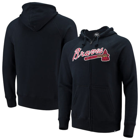 Atlanta Braves '47 Ovation Headline Full-Zip Raglan Hoodie
