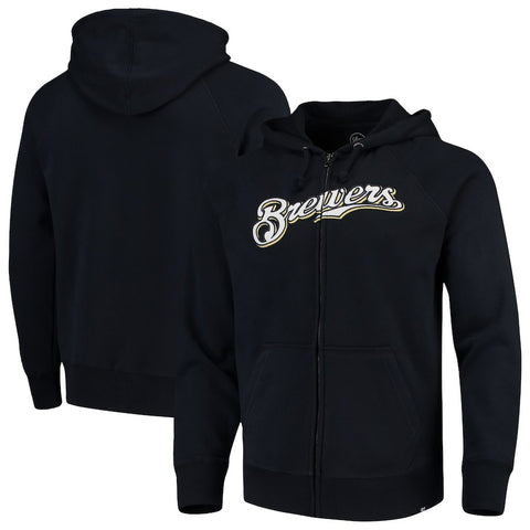 Milwaukee Brewers '47 Ovation Headline Full-Zip Raglan Hoodie