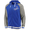 Los Angeles Dodgers   True Classics Stripe Full-Zip Fleece Hoodie - Royal