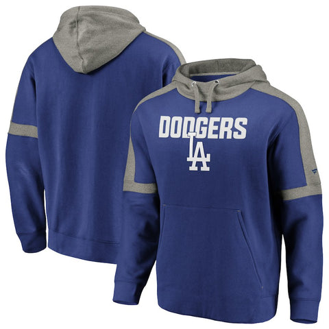 Los Angeles Dodgers   Iconic Fleece Pullover Hoodie - Royal/Gray