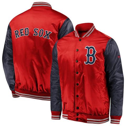 Boston Red Sox   Iconic Satin Jacket - Red/Navy