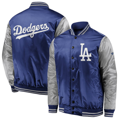 Los Angeles Dodgers   Iconic Satin Jacket - Royal/Silver
