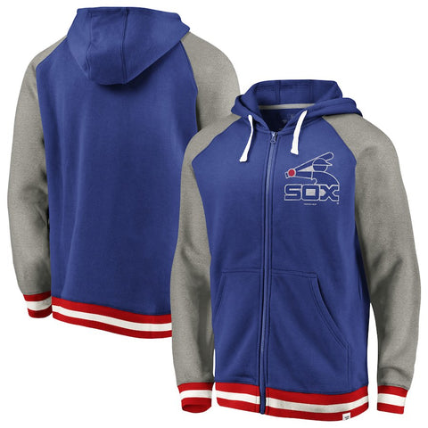 Chicago White Sox   True Classics Stripe Full-Zip Fleece Hoodie - Royal