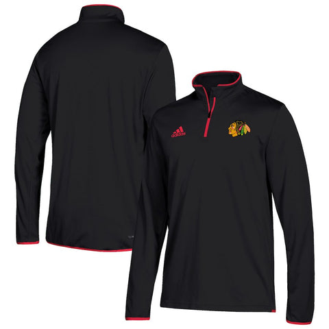 Chicago Blackhawks climalite Quarter-Zip Pullover Jacket - Black