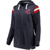 Cleveland Indians   Women's True Classics Stripe Full-Zip Fleece Hoodie