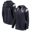 New York Yankees   Women's True Classics Stripe Full-Zip Fleece Hoodie