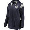 New York Yankees   Women's True Classics Stripe Full-Zip Fleece Hoodie