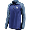 Los Angeles Dodgers   Women's Made to Move Raglan Sleeve Quarter-Zip Pullover Jacket - Royal