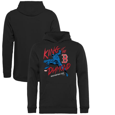 Boston Red Sox   Youth MLB Marvel Black Panther King of the Diamond Pullover Hoodie