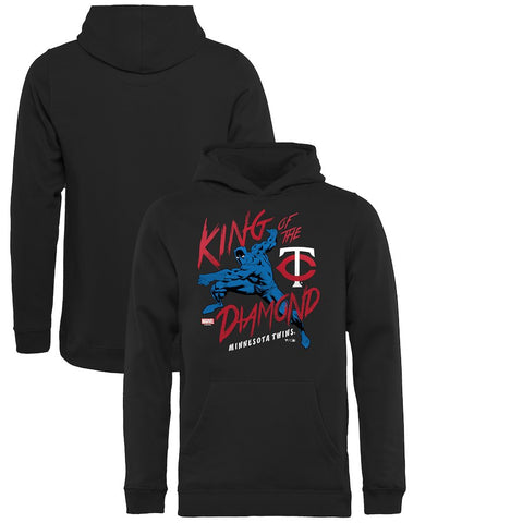 Minnesota Twins   Youth MLB Marvel Black Panther King of the Diamond Pullover Hoodie