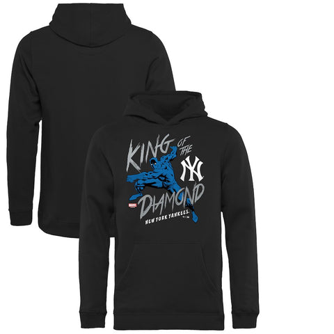 New York Yankees   Youth MLB Marvel Black Panther King of the Diamond Pullover Hoodie