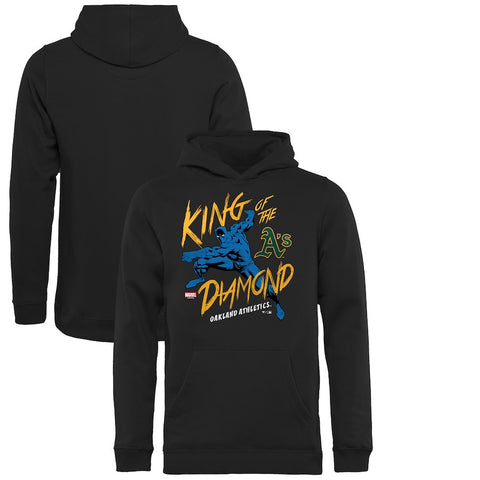 Oakland Athletics   Youth MLB Marvel Black Panther King of the Diamond Pullover Hoodie