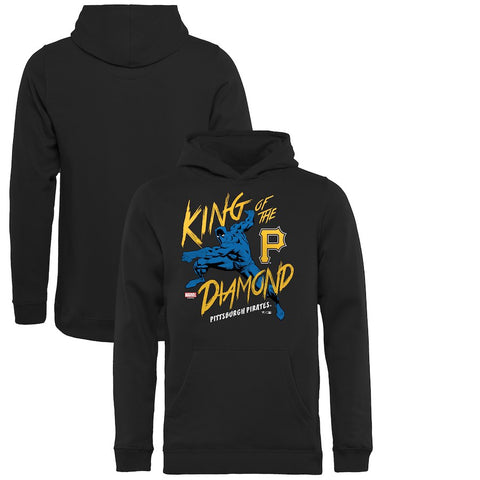 Pittsburgh Pirates   Youth MLB Marvel Black Panther King of the Diamond Pullover Hoodie