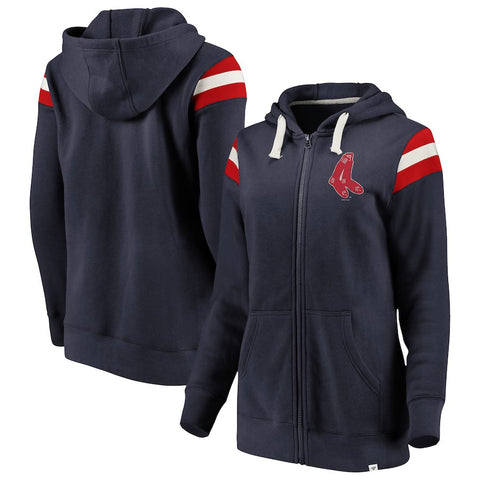 Boston Red Sox   Women's True Classics Stripe Full-Zip Fleece Hoodie