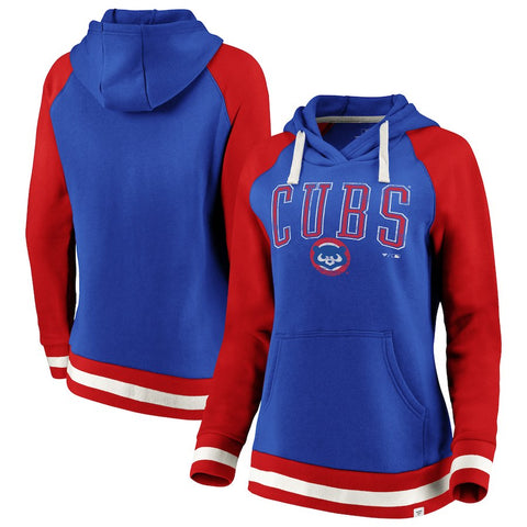 Chicago Cubs   Women's True Classics Stripe Pullover Hoodie - Royal