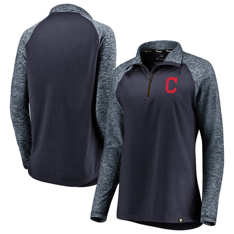 Cleveland Indians   Women's Made to Move Raglan Sleeve Quarter-Zip Pullover Jacket - Navy
