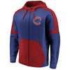 Chicago Cubs   Big & Tall Iconic Color Block Full-Zip Hoodie - Royal/Red
