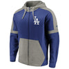 Los Angeles Dodgers   Big & Tall Iconic Color Block Full-Zip Hoodie - Royal/Gray
