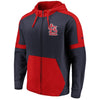 St. Louis Cardinals   Big & Tall Iconic Color Block Full-Zip Hoodie - Navy/Red