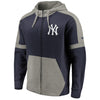 New York Yankees   Big & Tall Iconic Color Block Full-Zip Hoodie - Navy/Gray
