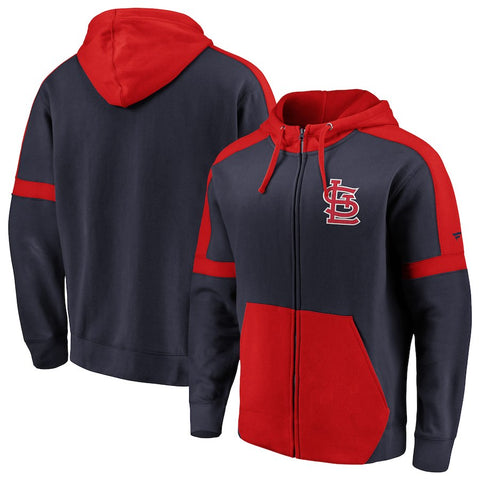 St. Louis Cardinals   Big & Tall Iconic Color Block Full-Zip Hoodie - Navy/Red