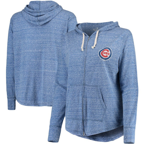 Chicago Cubs Soft as a Grape Women's Plus Size Full-Zip Hoodie