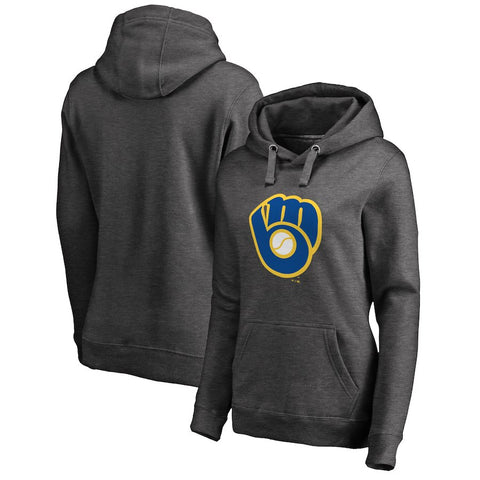 Milwaukee Brewers   Women's Plus Size Cooperstown Collection Huntington Pullover Hoodie
