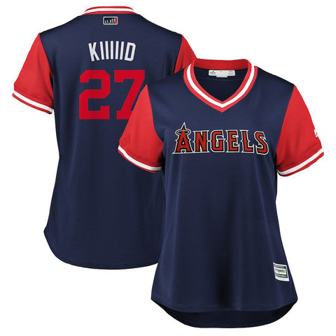 Mike Trout "Kiiiiid" Los Angeles Angels Majestic Women's 2018 Players' Weekend Cool Base Jersey