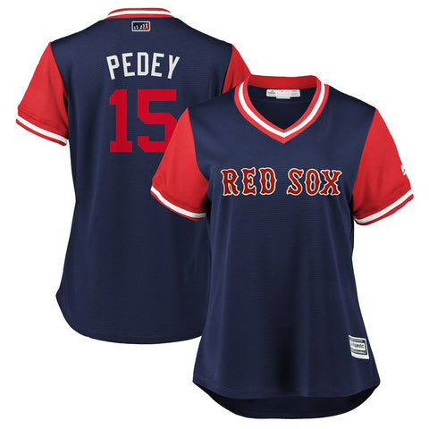 Dustin Pedroia "Pedey" Boston Red Sox Majestic Women's 2018 Players' Weekend Cool Base Jersey