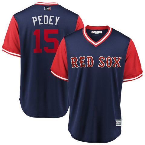 Dustin Pedroia "Pedey" Boston Red Sox Majestic 2018 Players' Weekend Cool Base Jersey