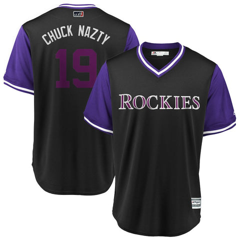 Charlie Blackmon "Chuck Nazty" Colorado Rockies Majestic 2018 Players' Weekend Cool Base Jersey