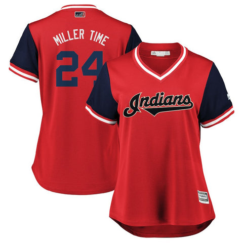 Andrew Miller "Miller Time" Cleveland Indians Majestic Women's 2018 Players' Weekend Cool Base Jersey