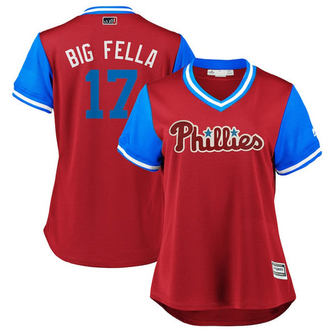 Rhys Hoskins "Big Fella" Philadelphia Phillies Majestic Women's 2018 Players' Weekend Cool Base Jersey