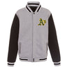 Oakland Athletics JH Design Embroidered Reversible Full Snap Fleece Jacket