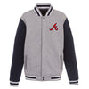 Atlanta Braves JH Design Embroidered Reversible Full Snap Fleece Jacket